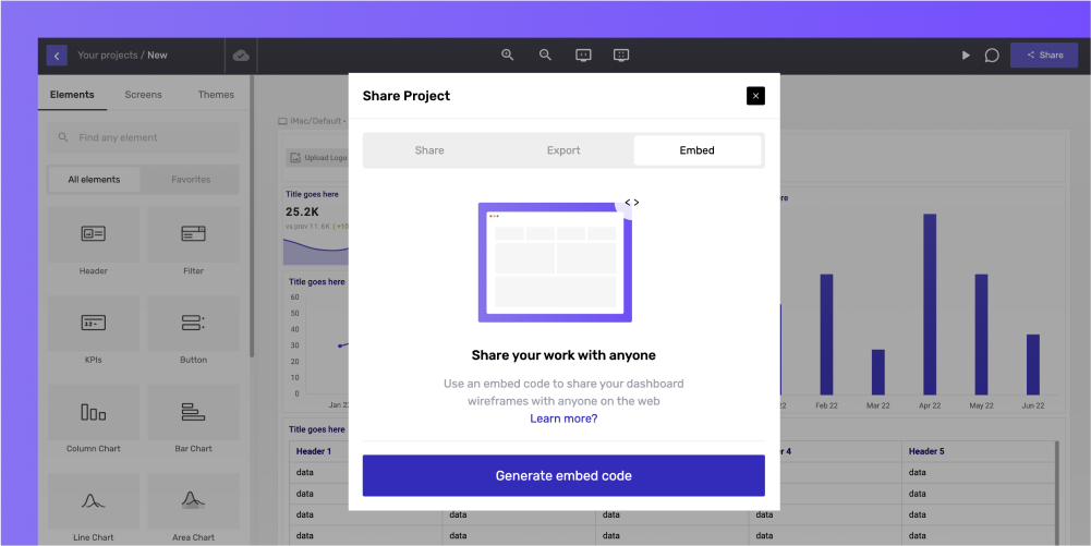 New Generate Embed Screen