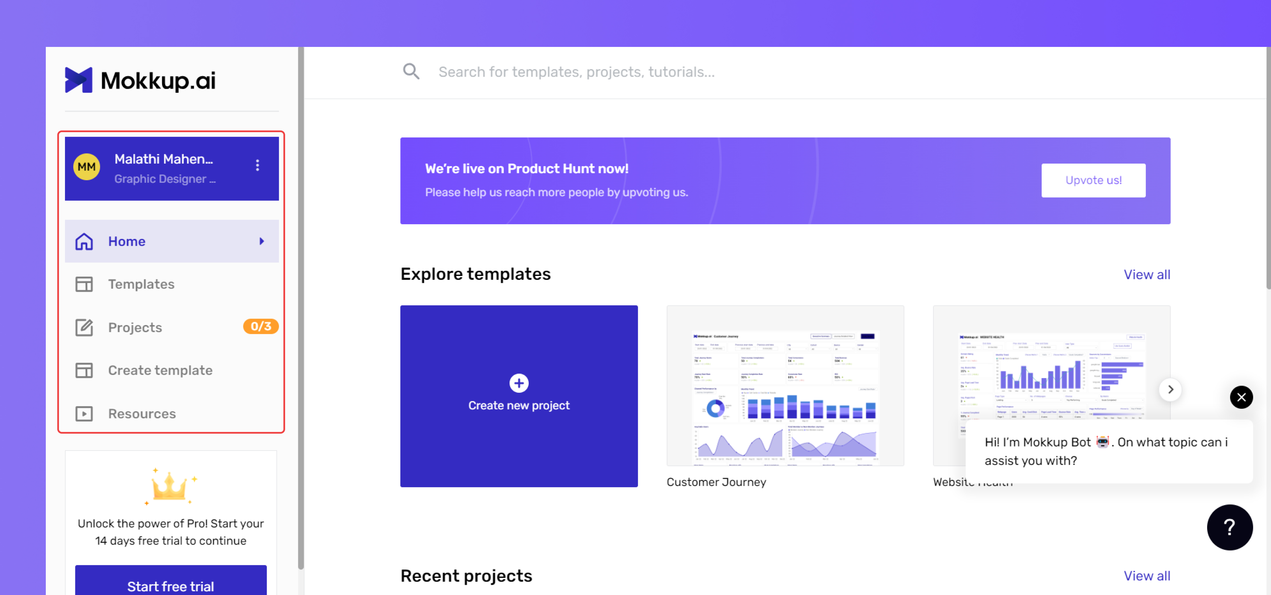Homepage Menu