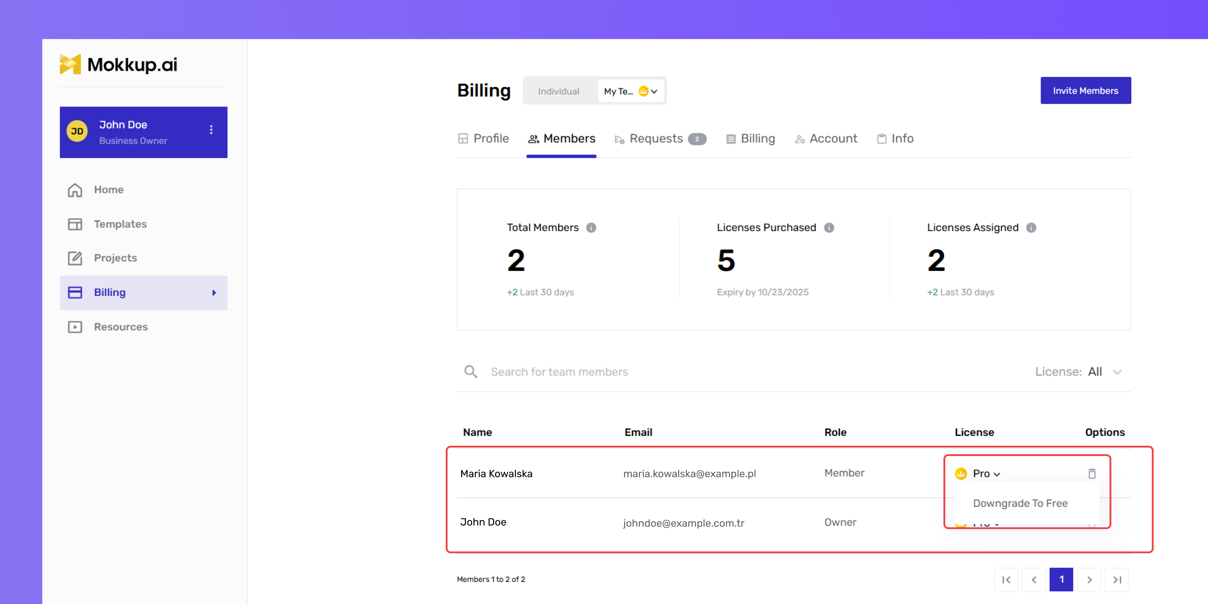 Downgrading from Pro to Free Plan