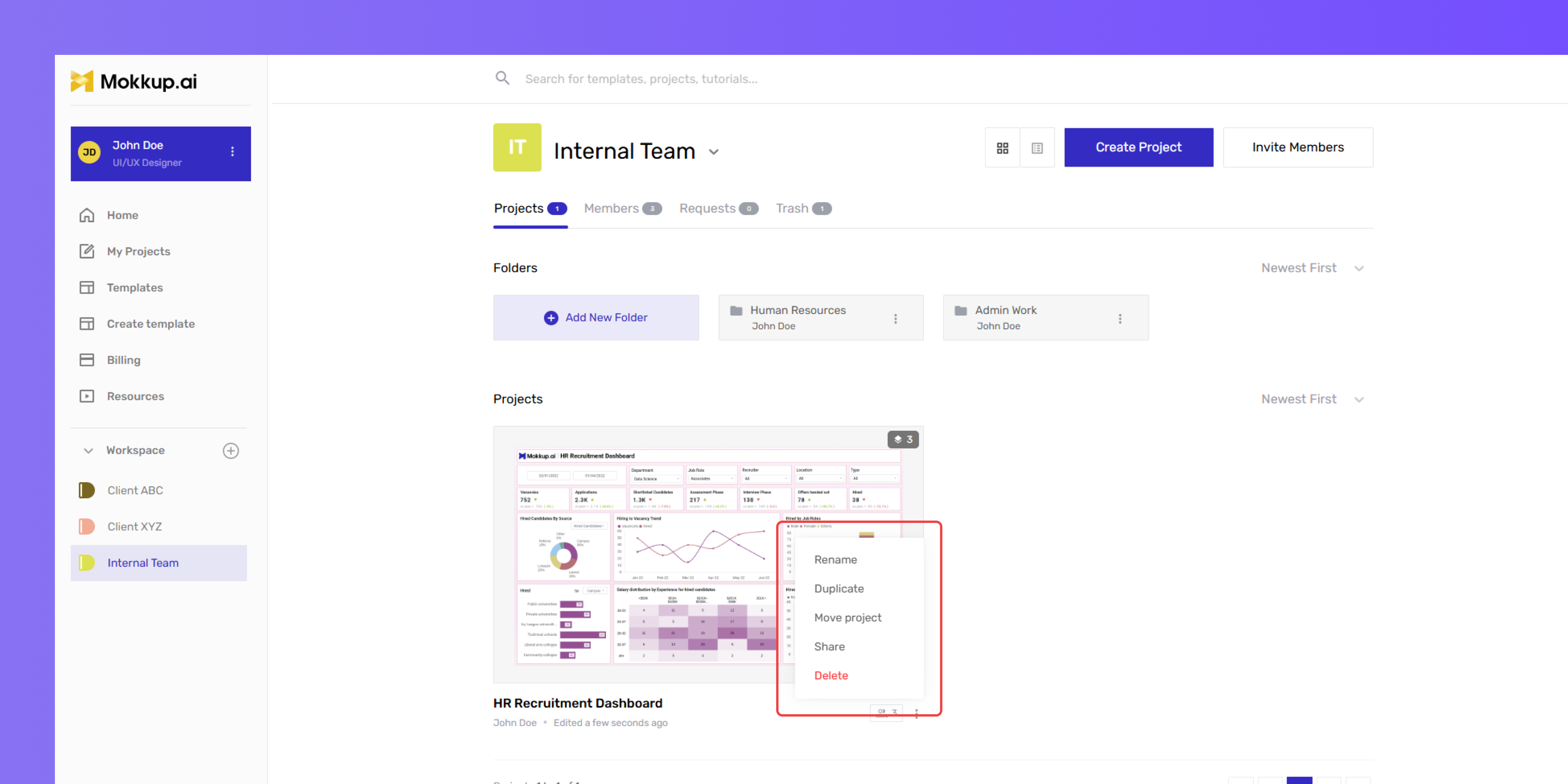 Free Users- Project & Folder