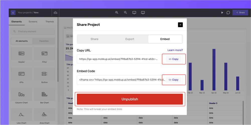 Unpublish Embed