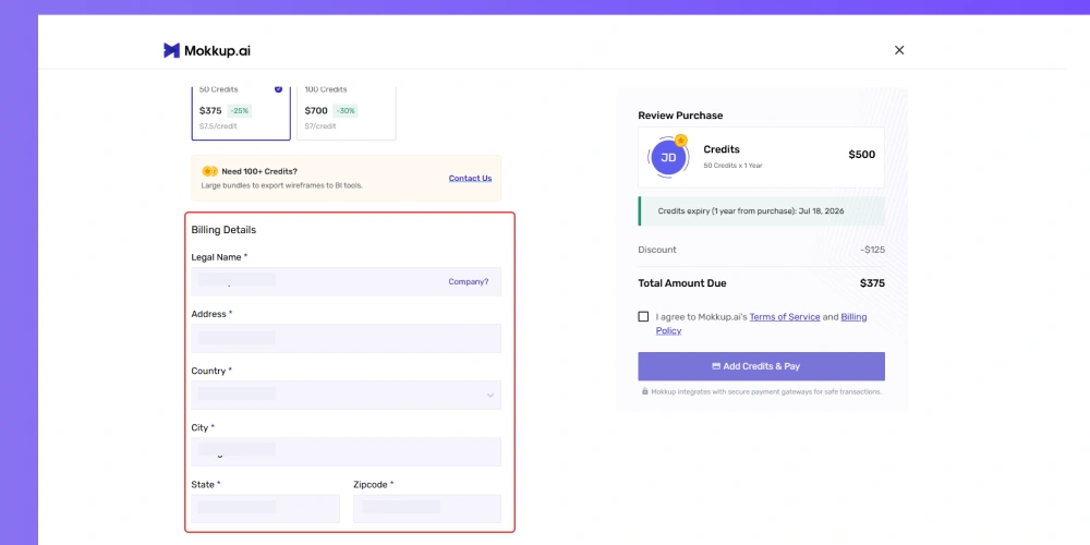 Payment Info